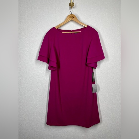 Vince Camuto Shift Dress with Ruffled Sleeves Size 14 - Picture 8 of 8